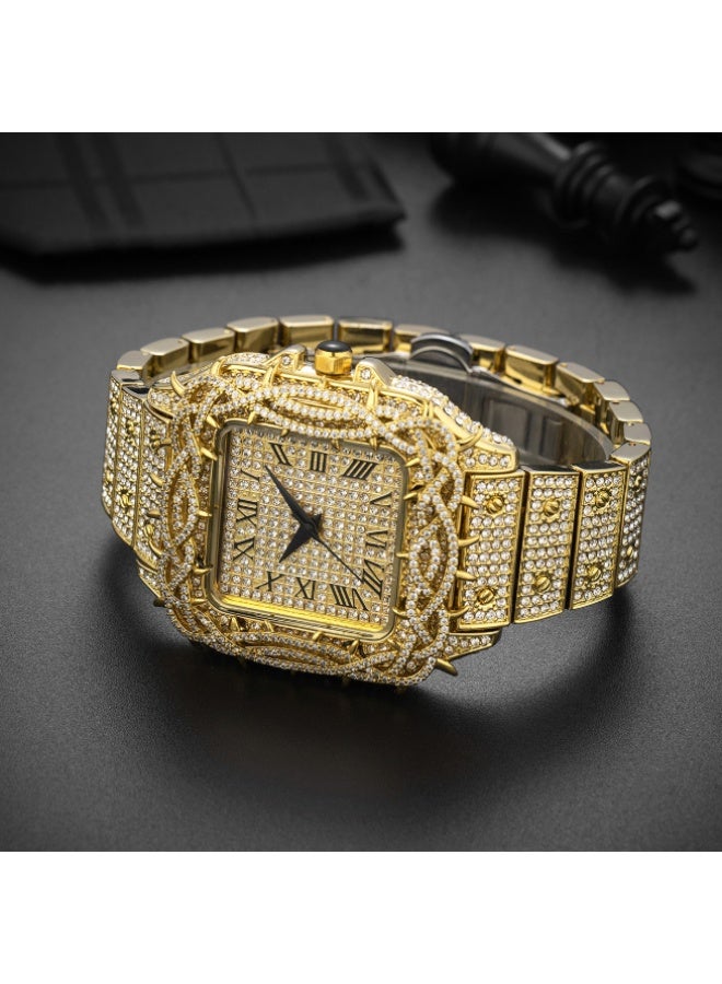 MISS FOX MISSFOX Watch: Men’s ‘Ice’ hip-hop-style quartz watch with a ‘Shock’ dial entirely set with square zirconia stones - Image 5
