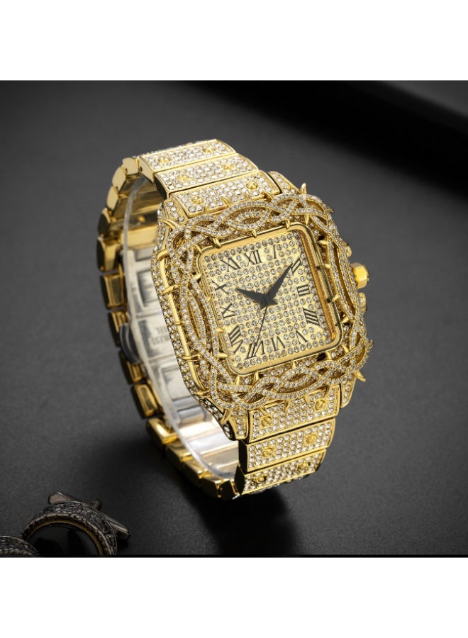 MISS FOX MISSFOX Watch: Men’s ‘Ice’ hip-hop-style quartz watch with a ‘Shock’ dial entirely set with square zirconia stones - Image 2
