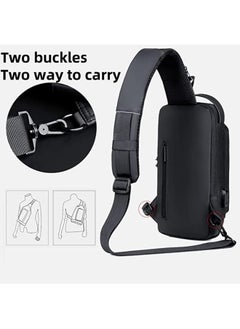 Generic SUPAAR Anti Theft Sling Bag Crossbody Shoulder Bags Waterproof Travel Chest Pack with USB Charging Port  - Image 4