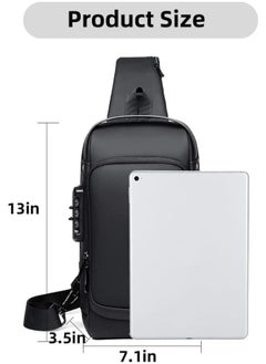 Generic SUPAAR Anti Theft Sling Bag Crossbody Shoulder Bags Waterproof Travel Chest Pack with USB Charging Port  - Image 5