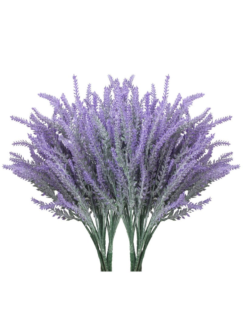 ميون 4 قطع من الزهور الاصطناعية من الخزامى والأرجواني، باقة نباتات وهمية لحفلات الزفاف، باقة لجام المنزل الداخلي والخارجي، وترتيبات قطع مركزية لطاولة المكتب (المزهرية غير متضمنة) - Image 2