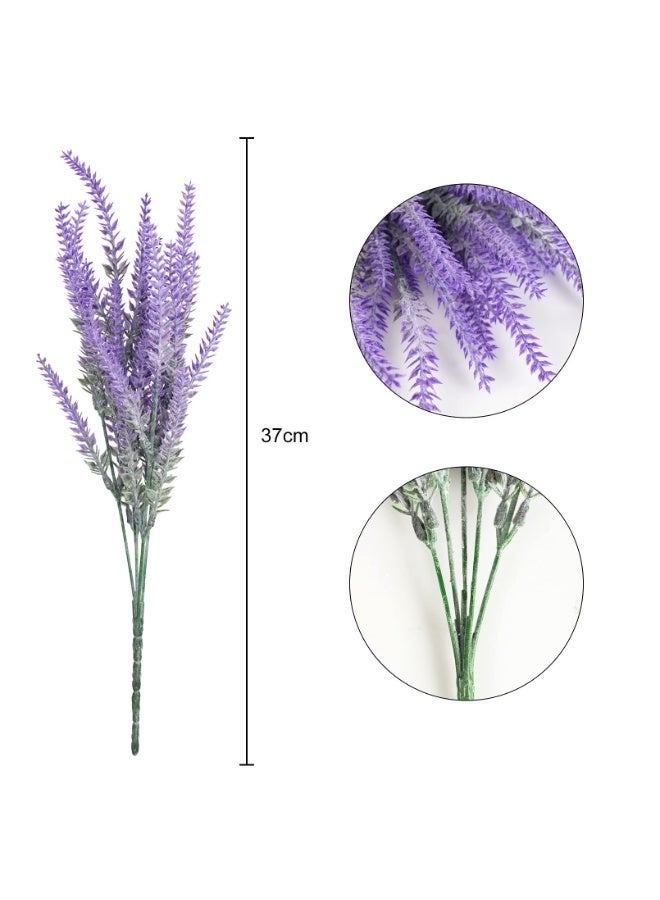 ميون 4 قطع من الزهور الاصطناعية من الخزامى والأرجواني، باقة نباتات وهمية لحفلات الزفاف، باقة لجام المنزل الداخلي والخارجي، وترتيبات قطع مركزية لطاولة المكتب (المزهرية غير متضمنة) - Image 4