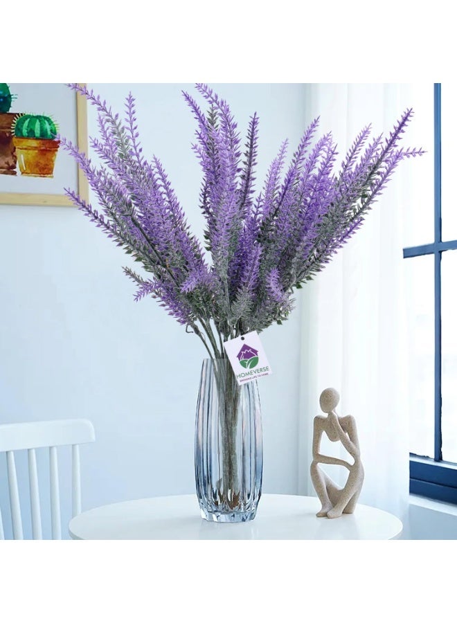 ميون 4 قطع من الزهور الاصطناعية من الخزامى والأرجواني، باقة نباتات وهمية لحفلات الزفاف، باقة لجام المنزل الداخلي والخارجي، وترتيبات قطع مركزية لطاولة المكتب (المزهرية غير متضمنة) - Image 1