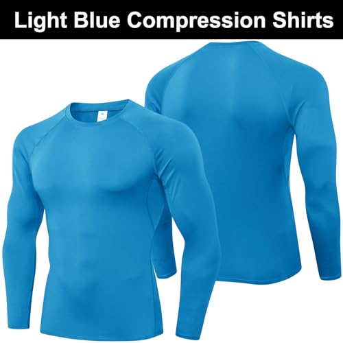 SPVISE 3 Pack Men's Athletic Long Sleeve Compression Shirts Cooling Workout Running T-Shirts Tops Sports Bselayer Undershirt - Image 4