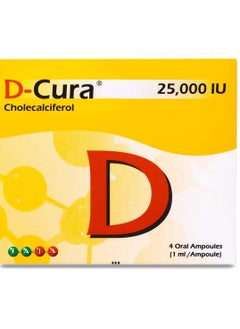 SAJA Pharmaceuticals D-CURA 25000 IU 4 ORAL AMP  - Image 2