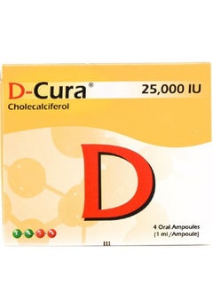 SAJA Pharmaceuticals D-CURA 25000 IU 4 ORAL AMP  - Image 4