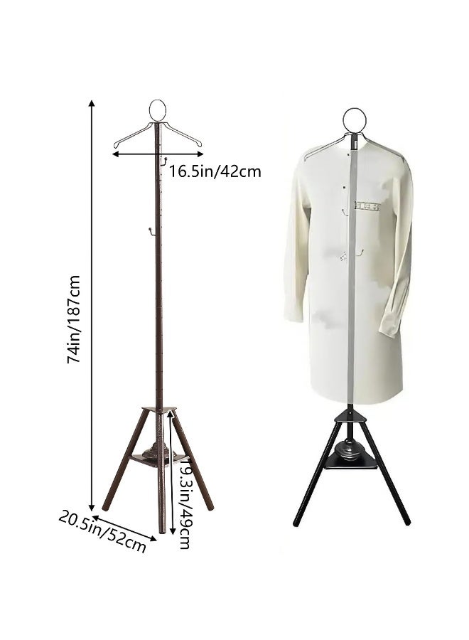 S-Color Freestanding Metal Coat Rack with Aromatherapy Diffuser, 187cm Tall Floor Standing Clothes Stand with 3 Hooks for Hanging Coats, Robes, Hats, Ideal for Home, Bedroom, Boutique - Image 3