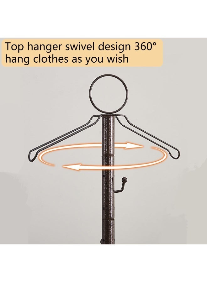 S-Color Freestanding Metal Coat Rack with Aromatherapy Diffuser, 187cm Tall Floor Standing Clothes Stand with 3 Hooks for Hanging Coats, Robes, Hats, Ideal for Home, Bedroom, Boutique - Image 4