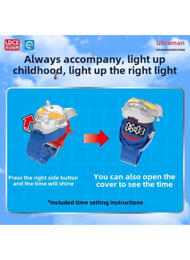 Generic - Genuine Ultraman Watch Children's Version Baby Deformation Luminous Sello Degas Toy Boy Cartoon Pupil-Color:[tiliga] Ultraman Q-changing Watch - Image 1