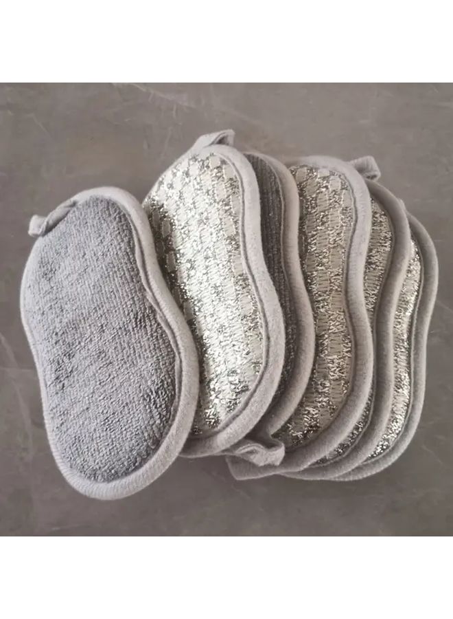 6pcs Super Absorbent Microfiber Sponge Beige Kitchen Heavy Duty Reusable Cleaning Grease Dirt Food Scraps - Image 5