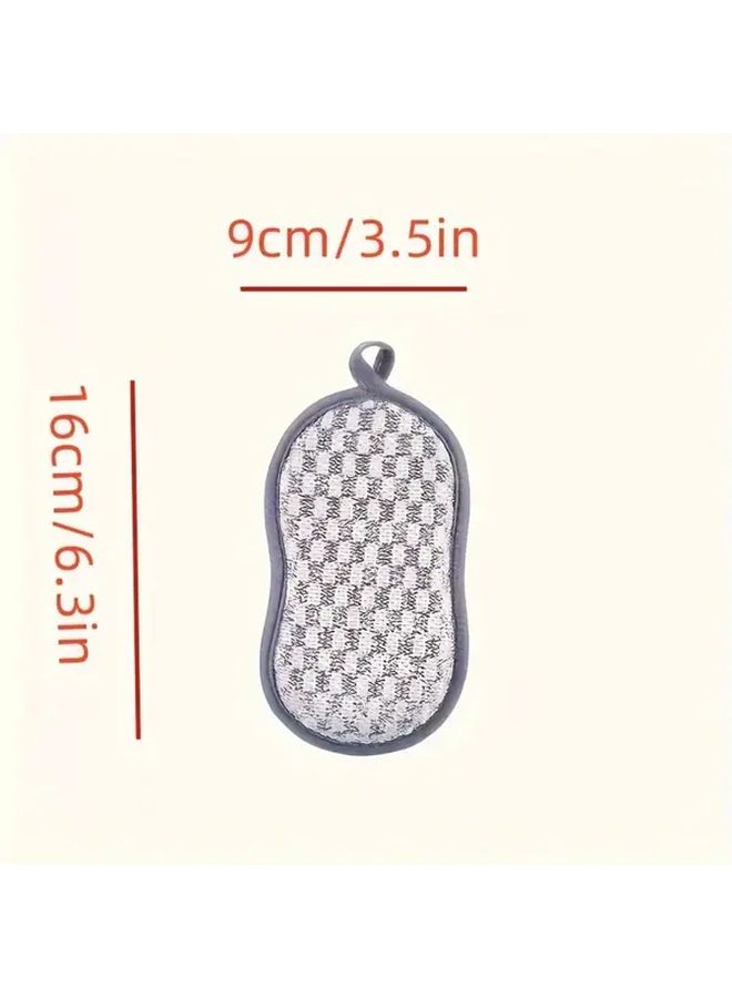 6pcs Super Absorbent Microfiber Sponge Beige Kitchen Heavy Duty Reusable Cleaning Grease Dirt Food Scraps - Image 2