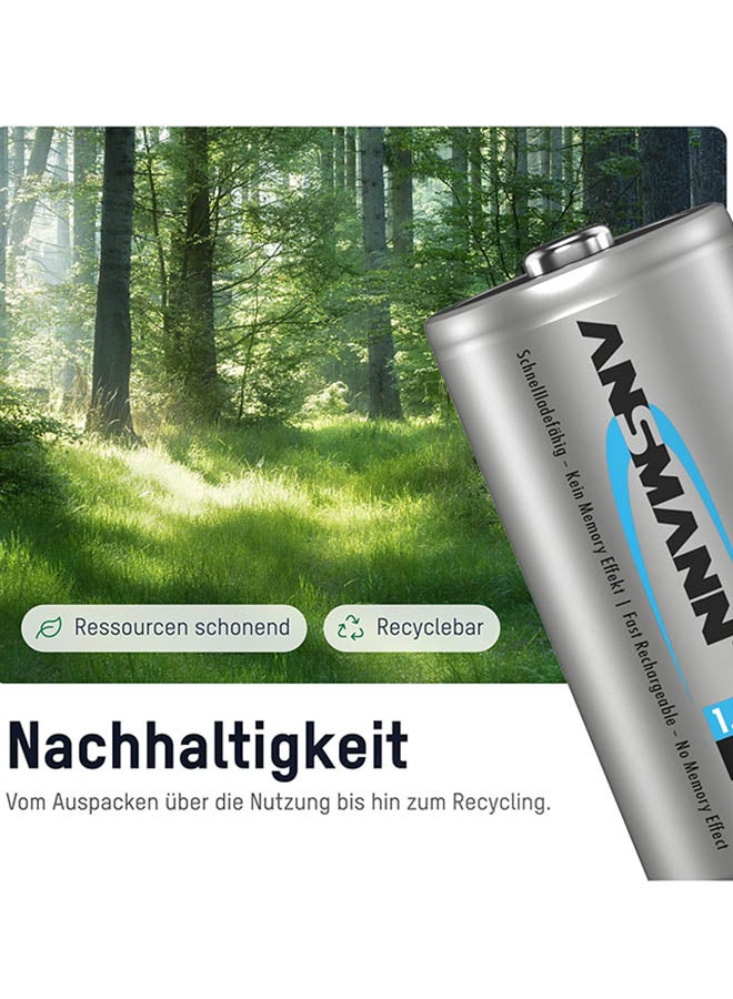 ANSMANN C Size Batteries [Pack Of 6] Long Lasting Precharged Rechargeable C Type 4500 Mah Nimh Maxe Pro Battery For Flashlights, Operating Machines, Toys, Led Torch Lights - Image 3