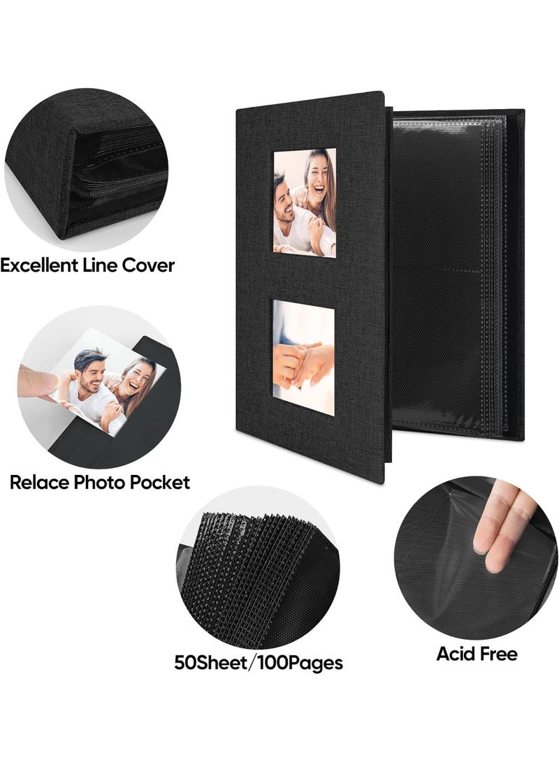 TNTAIAHL Linen Photo Album 6x4, Small Photo Album holds 200 Pockets, Picture Album Slip in for 4x6 3.5x5.5 Photos, 4x6 Photo Book Ideal for Valentine Wedding Christmas Birthday - Image 3