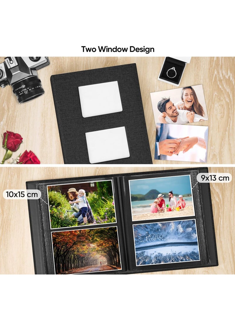 TNTAIAHL Linen Photo Album 6x4, Small Photo Album holds 200 Pockets, Picture Album Slip in for 4x6 3.5x5.5 Photos, 4x6 Photo Book Ideal for Valentine Wedding Christmas Birthday - Image 4