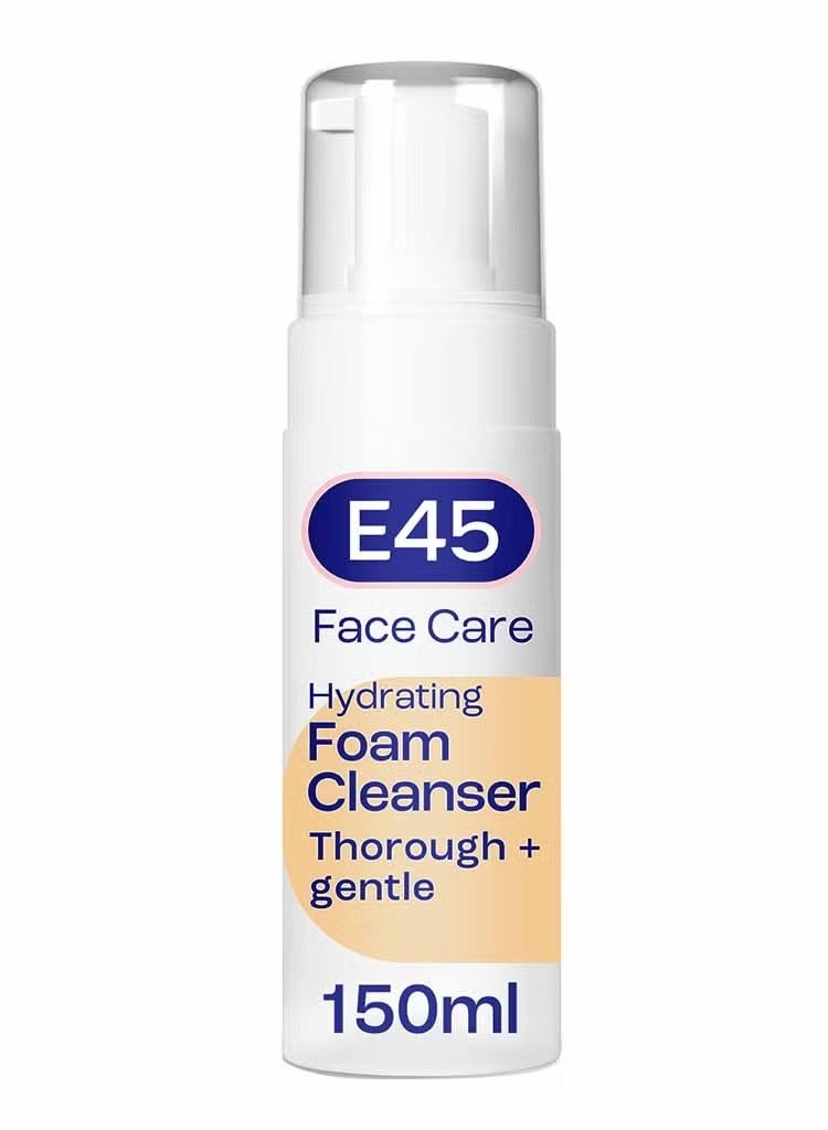 e45 Face Care Hydrating Foam Cleanser for Dry Itchy and Irritated Skin 150 ml