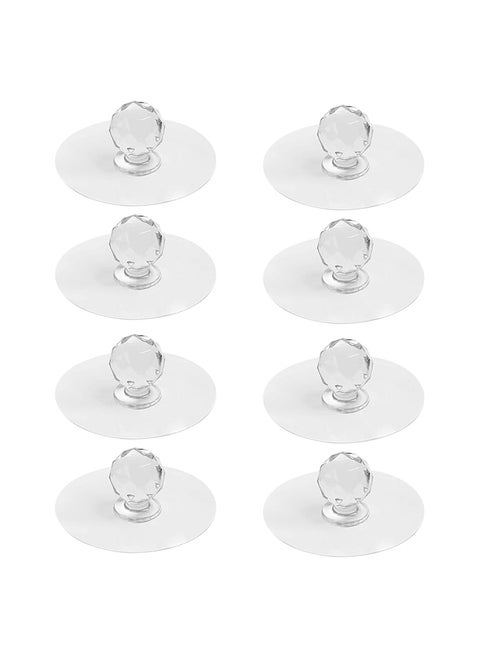 Clear Cabinet Drawer Knobs, Diamond Crystal Shaped Pulls Handles Acrylic Self Adhesive Door Drawer Knobs for Wardrobe Kitchen Cupboard Bathroom  8 Pcs