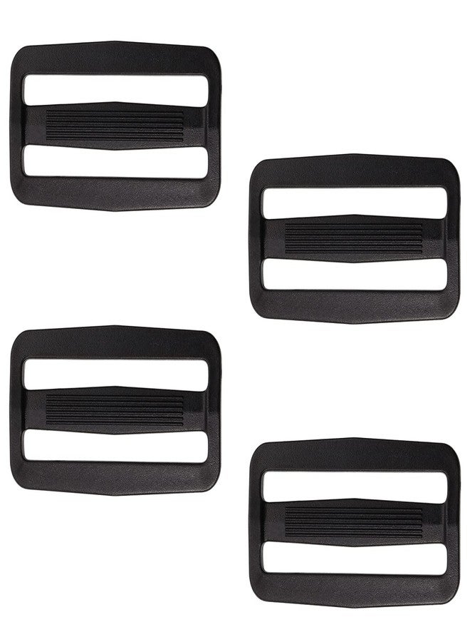 Shapenty Plastic Tri-glide Slides Button Fasteners Adjustable Webbing Triglides Slider Buckle Replacement for Belt Strap Backpack Bags Sewing DIY Craft Accessories, 4PCS (Black, 2Inch) - Image 1