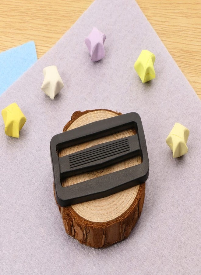 Shapenty Plastic Tri-glide Slides Button Fasteners Adjustable Webbing Triglides Slider Buckle Replacement for Belt Strap Backpack Bags Sewing DIY Craft Accessories, 4PCS (Black, 2Inch) - Image 4