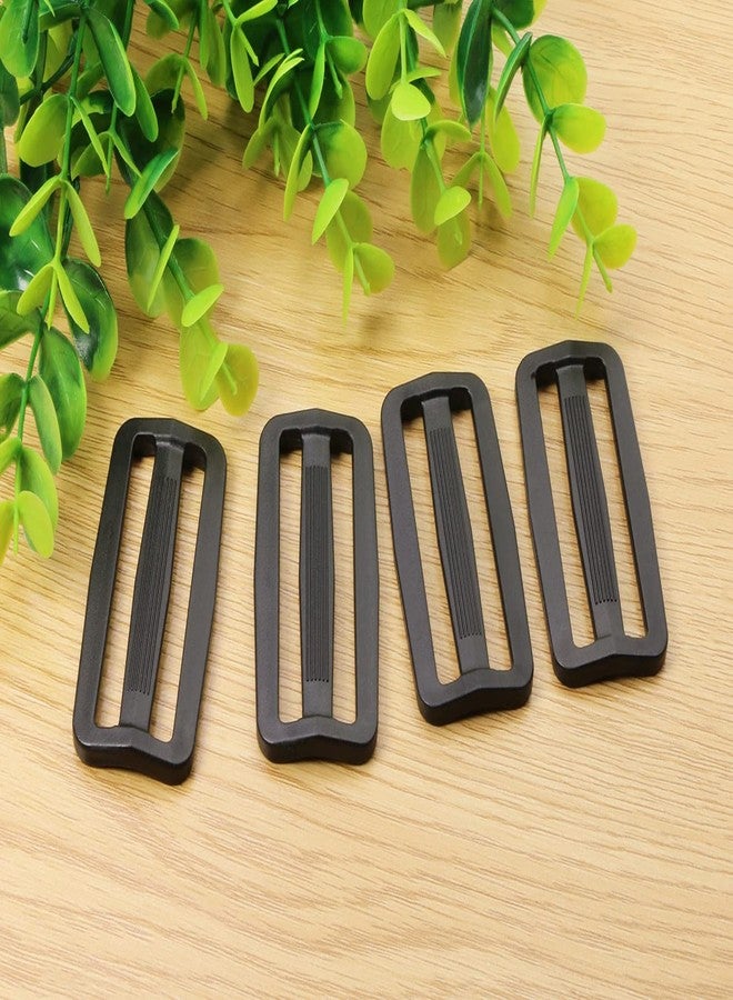 Shapenty Plastic Tri-glide Slides Button Fasteners Adjustable Webbing Triglides Slider Buckle Replacement for Belt Strap Backpack Bags Sewing DIY Craft Accessories, 4PCS (Black, 2Inch) - Image 3