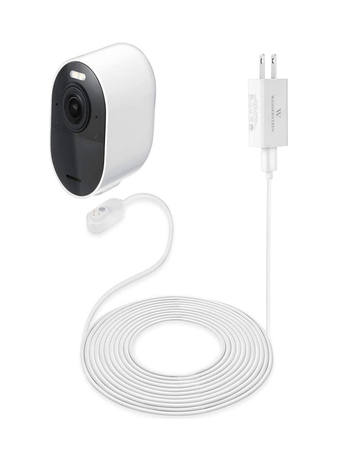 Wasserstein 6ft/1.8m Weatherproof Outdoor Charging Cable with Quick Charge Adapter Compatible with Arlo Ultra/Ultra 2/Pro 3/Pro 4 (White) (NOT Compatible with Arlo Essential Spotlight) - Image 1