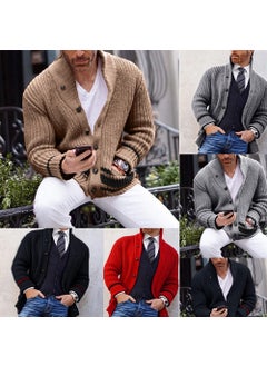 Generic 2024 Autumn Casual Solid Turtleneck Mens Sweater Red  - Image 3
