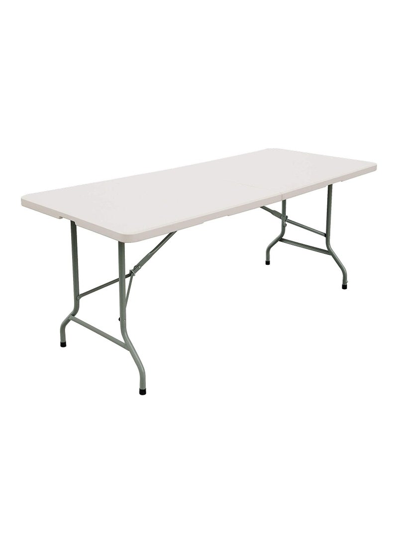 DubaiGallery 6ft Table, Folding Utility Table, Fold-in-Half Portable Plastic Picnic Party Dining Camp Table (White) - Image 2