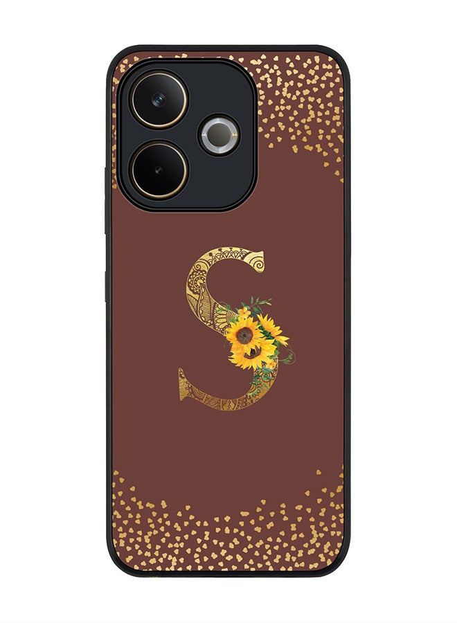 Stylizedd For Oppo A5 Pro 5G / A5 Pro 4G / 5G Case,Slim fit Camera Protection, Shockproof Thin Phone cover  - Custom Floral Monogram - S  (Brown ) - Image 1