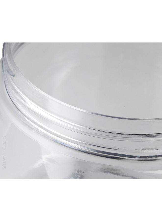 JUVITUS 16 Oz Clear Pet Plastic (Bpa Free) Large Refillable Jar With Black Smooth Lids (6 Pack)  - Image 5