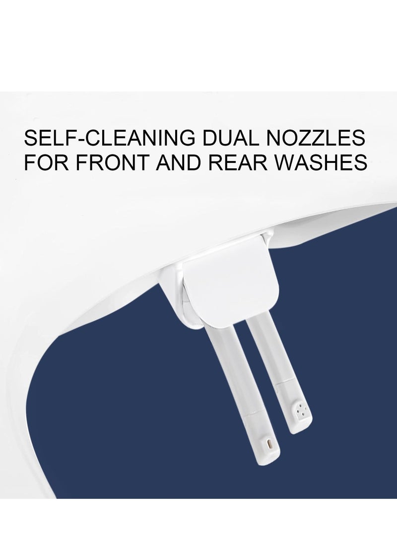 Bidet Toilet Seat Non-Electric, Fits Elongated Toilets, Dual Nozzle System, Ambient Water Temperature with Adjusting Spray Pressure, Slow Close, Easy to Install - Image 2