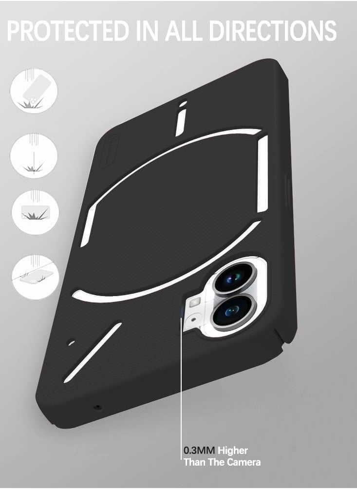 Raxoom Case for Nothing Phone 2 with 2 Tempered Glass Screen Protectors - Slim Frosted Full Cover Protection, Anti-Fingerprint Simple Style - Image 3