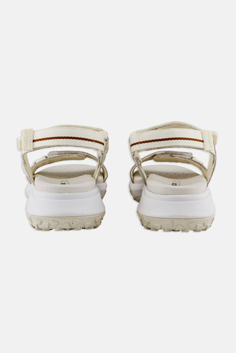 GEOX Women Sorapis Grip Velcro Closure Sandals, White  - Image 2