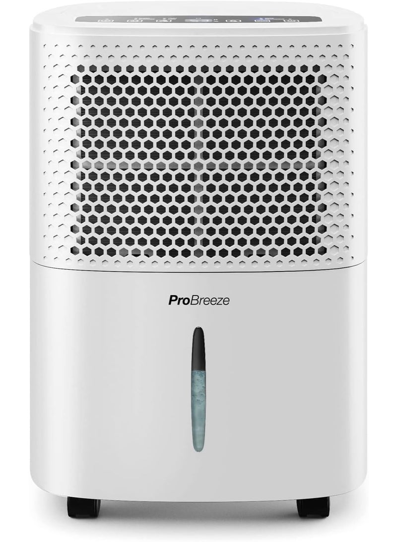 Pro Breeze 12L/Day Dehumidifier with Digital Humidity Display, Sleep Mode, Continuous Drainage, Laundry Drying and 24 Hour Timer - Ideal for Damp and Condensation  - Image 1