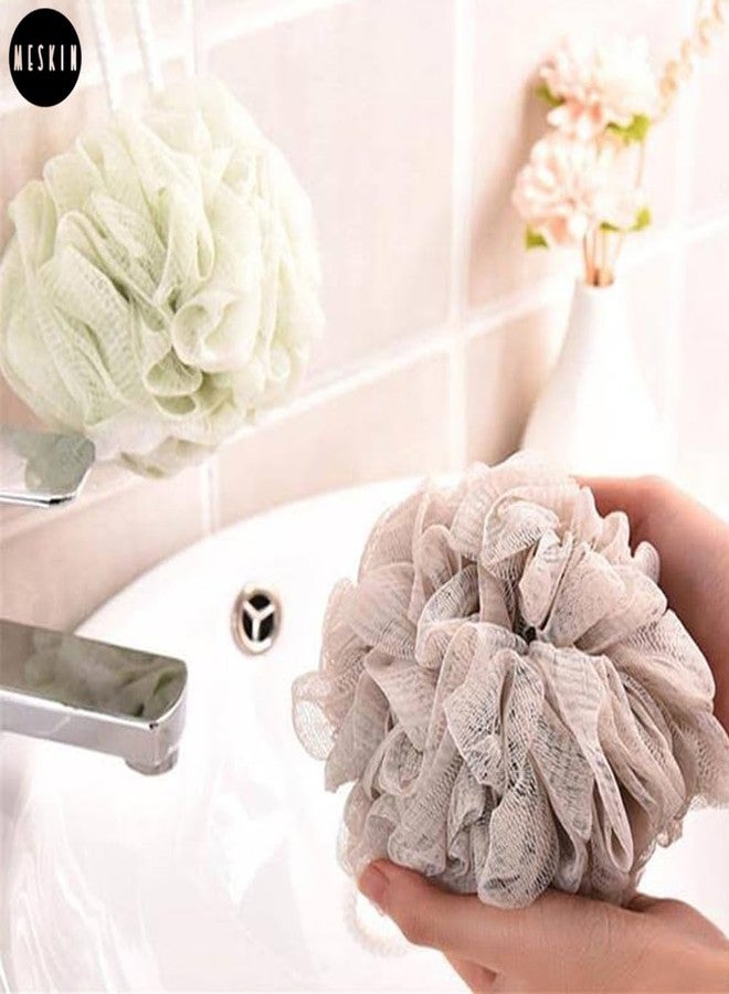 MeSkin Bath Sponge Round Loofah For Women & Men - Soft & Fluffy With Multiple Layers of Fibrous Matrix For A Fun Shower Time | Scrub off Dead Skin, Gentle Exfoliation (Multicolor, Pack of 2) - Image 4