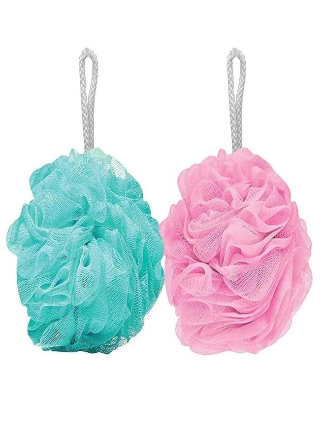 MeSkin Bath Sponge Round Loofah For Women & Men - Soft & Fluffy With Multiple Layers of Fibrous Matrix For A Fun Shower Time | Scrub off Dead Skin, Gentle Exfoliation (Multicolor, Pack of 2) - Image 1