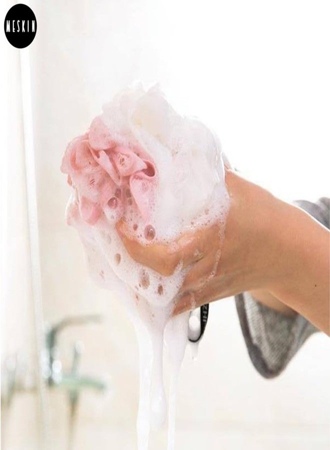 MeSkin Bath Sponge Round Loofah For Women & Men - Soft & Fluffy With Multiple Layers of Fibrous Matrix For A Fun Shower Time | Scrub off Dead Skin, Gentle Exfoliation (Multicolor, Pack of 2) - Image 5