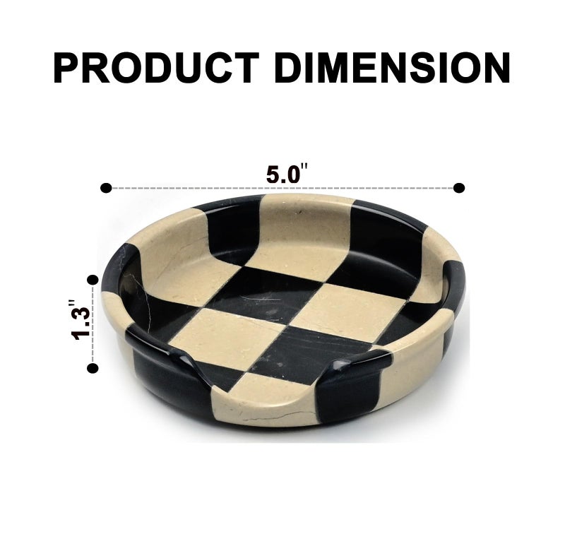 OceanicX Marble Spoon Rest for Stove Top, Checkered Kitchen Utensil Holder, Coffee Bar Accessory, White Grey - Image 2