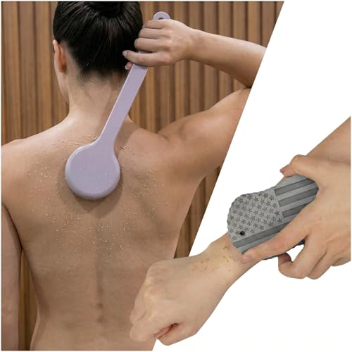 DITAVN Back Scrubber for Shower Women Men 2Piece Exfoliating Bath Brush Set with Long Handle Body Scrubber for Back Dead Skin Remover - Image 1