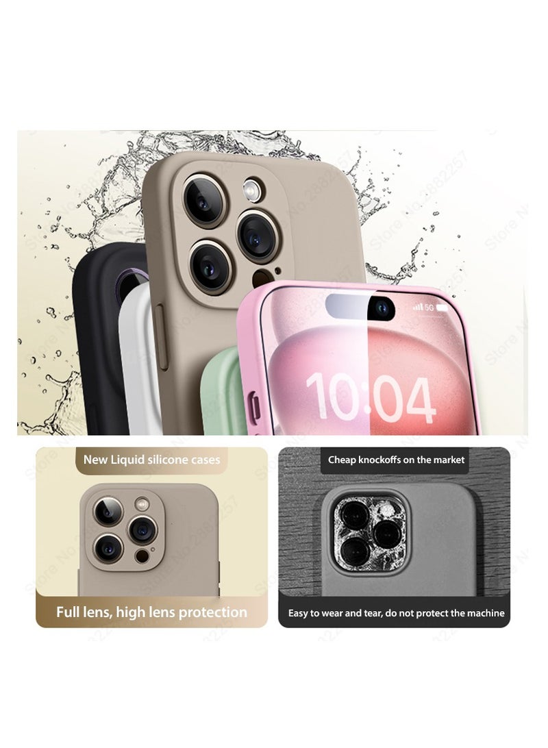 AROAQ Iphone Silicon Case, Silky-soft Touch Full-body Protective Phone Case, Luxury Original Liquid Silicone Case Mention For Iphone 15 Pro Max, 15 Plus, Pro, ( Dark purple ) - Image 4