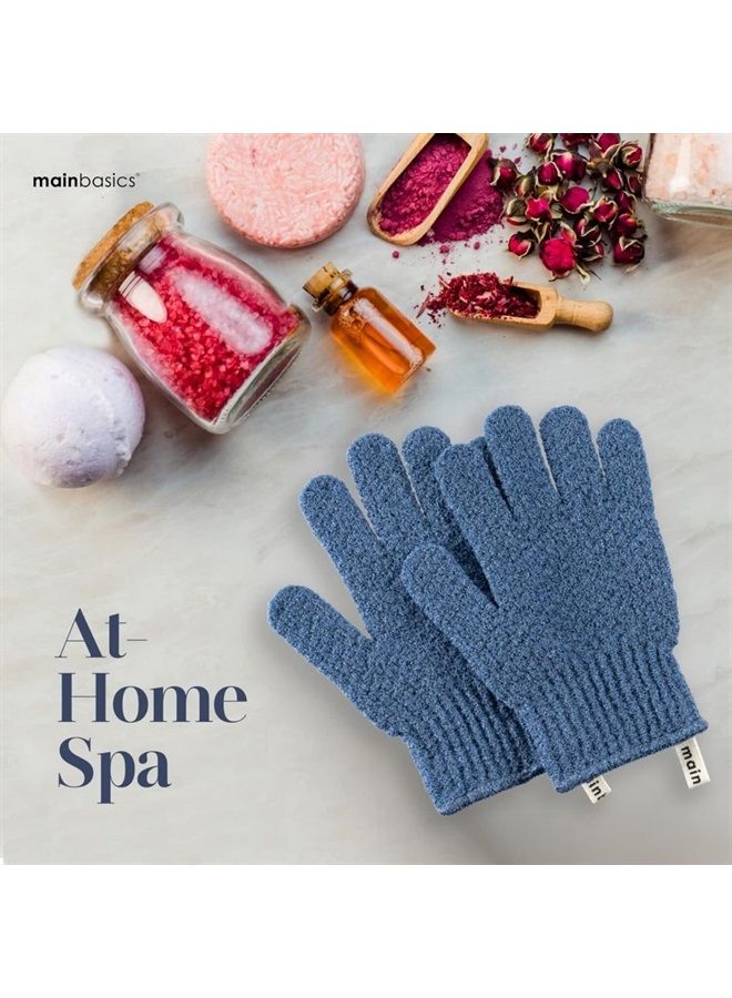 MainBasics Exfoliating Body Scrub Gloves - Exfoliation Glove & Dead Skin Scrubber - Shower Scrub for Deep Exfoliation - Spa, Massage, Daily Bath (1 Pair Heavy Shower Glove)  - Image 3