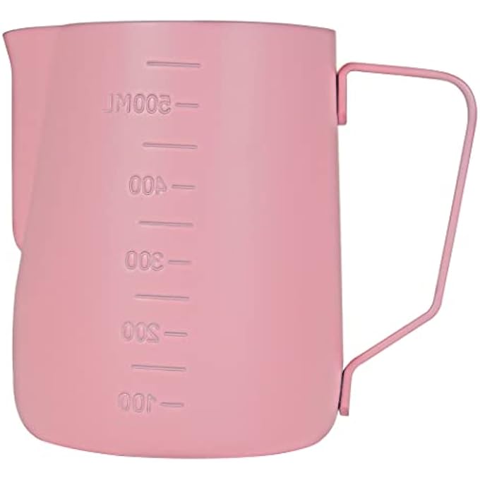 Unity Espresso Steaming Pitcher 600Ml Milk Frothing Pitcher Stainless Steel With Measurement Milk Frothing Cup Coffee Jug Latte Art Pink - Image 2