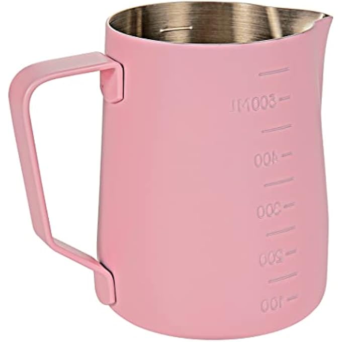 Unity Espresso Steaming Pitcher 600Ml Milk Frothing Pitcher Stainless Steel With Measurement Milk Frothing Cup Coffee Jug Latte Art Pink - Image 4