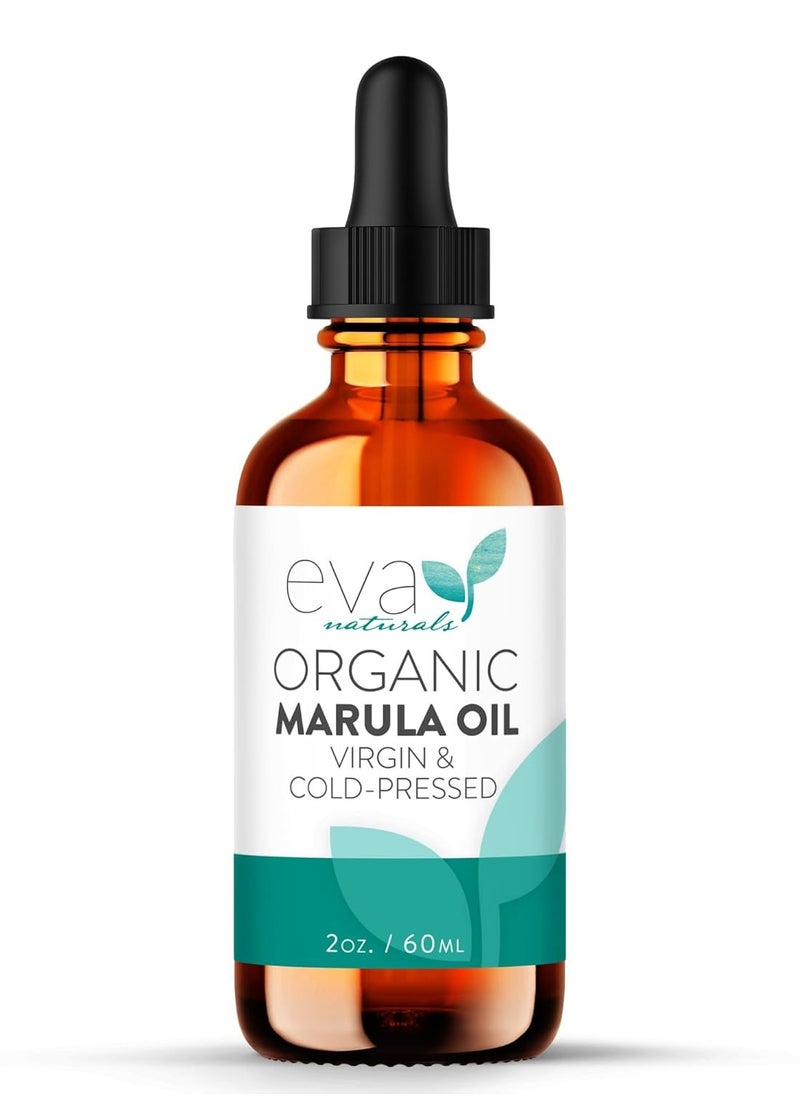 Eva Naturals Organic Marula Oil for Face and Hair, 100% Virgin Moisturizing Beauty Oil - Cold Pressed, Natural Anti-Aging Formula - Non-greasy, Unrefined, Rich in Omegas & Antioxidants - 2oz.  - Image 1