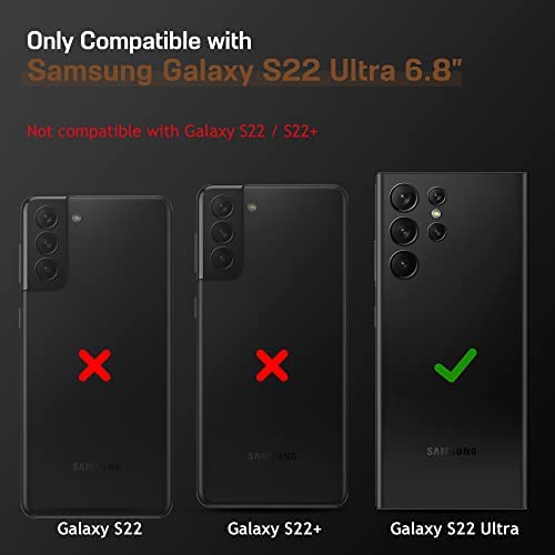 LOHASIC for Samsung Galaxy S22 Ultra Case, Luxury Leather Slim Business PU Non-Slip Grip Rugged Shockproof Bumper Full Body Protective Cover Men Women Phone Cases for Galaxy S22 Ultra 5G 6.8" - Black - Image 2