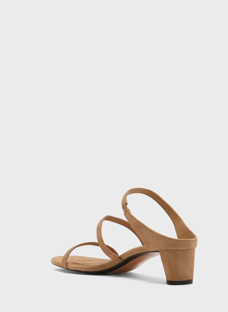 TOMMY HILFIGER Strap Suede Mid Heel Sandals