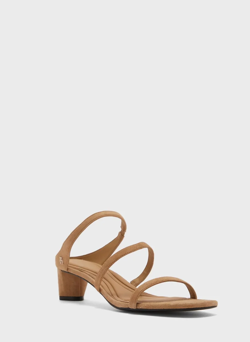 TOMMY HILFIGER Strap Suede Mid Heel Sandals