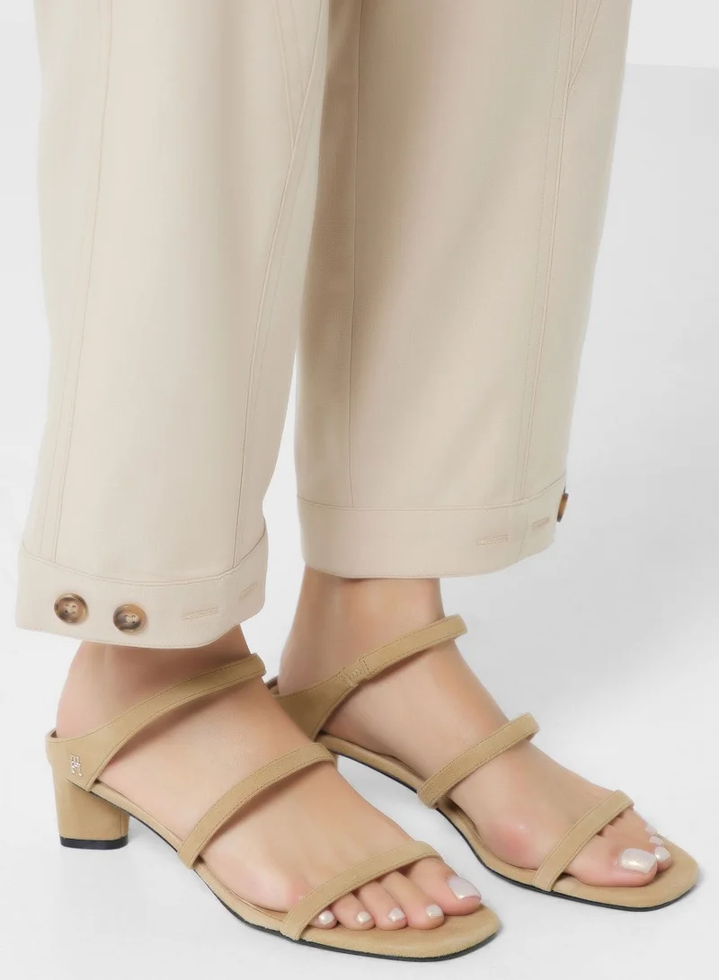 TOMMY HILFIGER Strap Suede Mid Heel Sandals