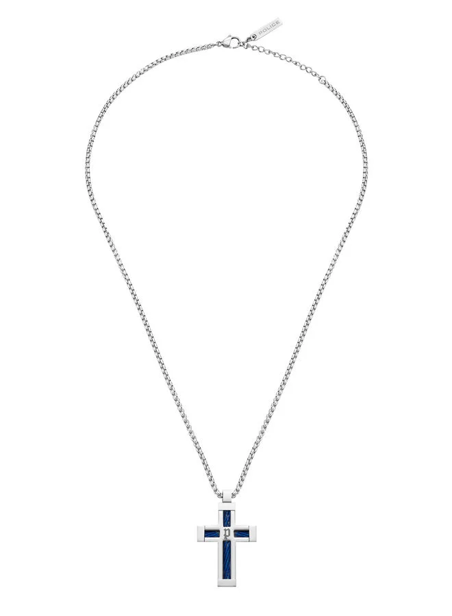 POLICE Necklace For Men Stainless Steel With Blue InlayPEAGN0005302