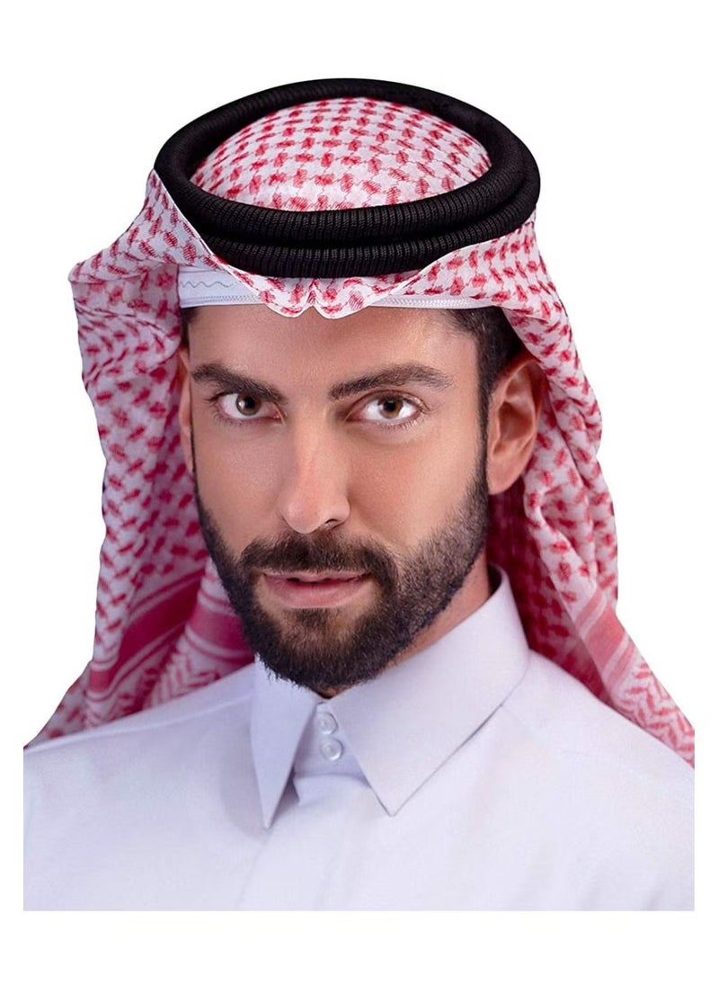 AWALOR Arab Keffiyeh Adult Men's Turban Thick Muslim Hijab Shemagh Polyester Middle East Arafat Scarf Tactical Desert  - Image 1