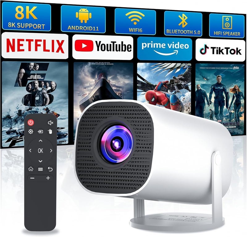 BIGASUO Native 1080P Projector, Bluetooth 5.0, 280 ANSI Lumens, Digital Zoom, HiFi Stereo, Home Theatre Projector (Bigasuo HY320) - Image 2