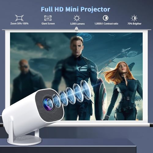 BIGASUO Native 1080P Projector, Bluetooth 5.0, 280 ANSI Lumens, Digital Zoom, HiFi Stereo, Home Theatre Projector (Bigasuo HY320) - Image 5
